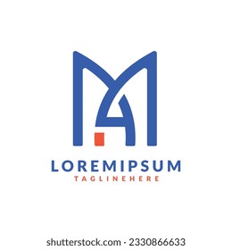 MA or AM Initial logo design, alphabet letter combination M and A