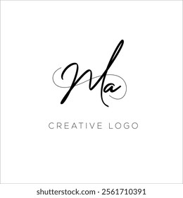 Ma initial logo design icon