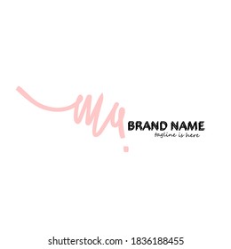 ma ma initial logo handwriting template vector