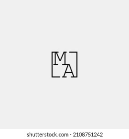 MA initial logo in line concept in high quality professional design that will be best for companies