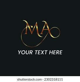 MA or AM initial logo template.