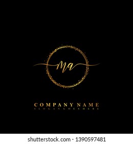 MA Initial luxury handwriting logo vector