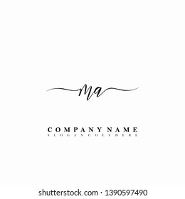 MA Initial luxury handwriting logo vector