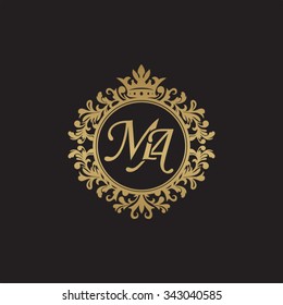 MA initial luxury ornament monogram logo