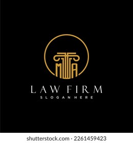 MA initial monogram for law firm with creative circle line