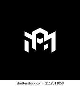 AM or MA initial monogram letter text alphabet logo design