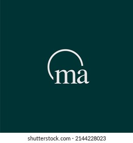 MA initial monogram logo with circle style design
