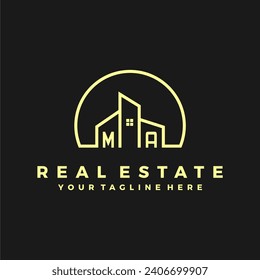 MA initials homes modern building company logo vector.eps