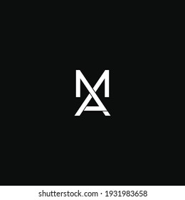 MA or AM initials letter geometric hipster logo design concept. Vector illustration