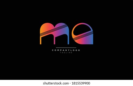 MA initials monogram letter text alphabet logo design