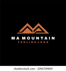 MA initials Mountain logo vector image