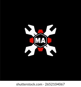 MA Initiales Vektor Stok Otomotif Logo Design