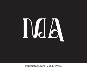 Ma latter ligature typography logo design template
