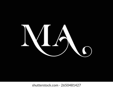 MA latter ligature typography logo design template