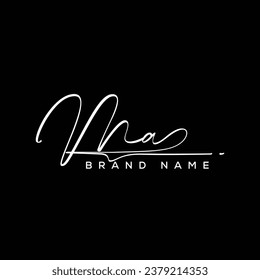 MA letter beauty handwriting vector logo.