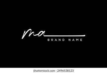 MA letter beauty handwriting vector logo. 
