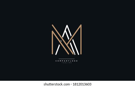 MA or AM Letter Business Logo Design Alphabet Icon Vector Monogram 