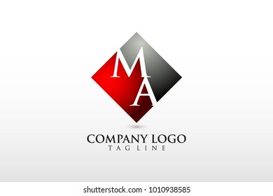 ma, am letter company logo design vector