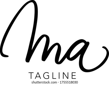 MA  Letter Initial Logo Design, Vector Template
