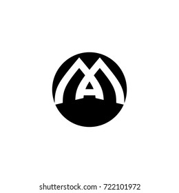 ma letter logo. aa letter logo. mountain logo