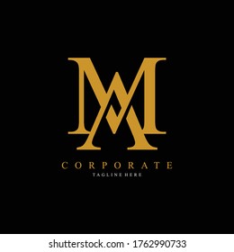 logotipo corporativo de carta de ma. logotipo vectorial de letra ma