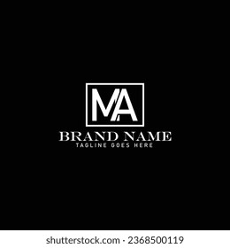 Diseño creativo del logotipo de la carta de la MA con gráfico vectorial, logotipo simple y moderno de la MA.