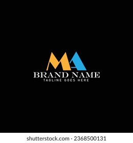 MA letter logo creative design with vector graphic, MA simple and modern logo.