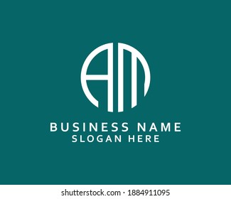 am ma letter logo design