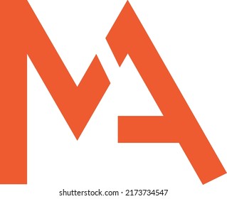 MA Letter Logo Design, alphabet MA logo template vector illustration