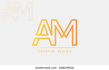 AM MA Letter Logo Design with Creative Modern Trendy Typography