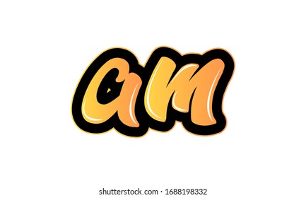 AM MA Letter Logo Design with Creative Modern Trendy Typography