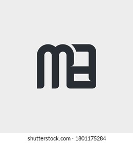 MA Letter Logo Design with Creative Intersected monogram