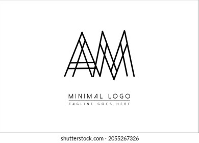 Logo-Design AM ODER MA-Buchstaben. Creative Modern A L Letters Symbol, Vektorgrafik