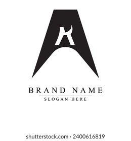 MA Letter Logo Design with Creative Modern Trendy Typography, M in the middle of A logo concept,	
