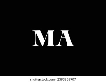 Diseño del logotipo de la carta de MA y logotipo inicial