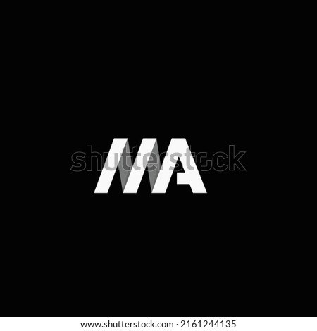 MA letter logo design on luxury background . NA monogram initials letter logo concept . MAicon design  Stok fotoğraf © 