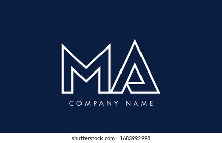 MA AM Letter Logo Design Template Vector
