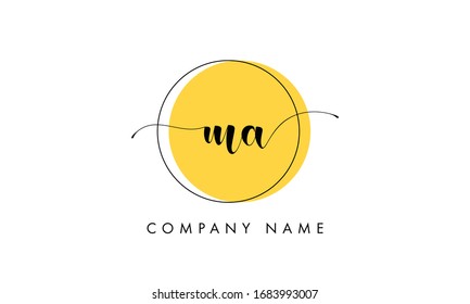 MA AM Letter Logo Design Template Vector
