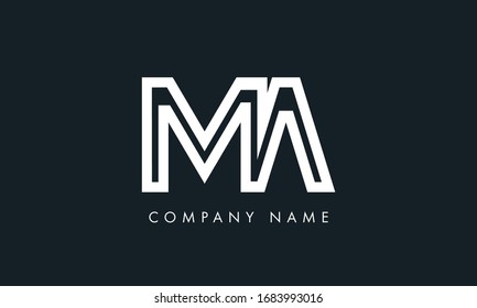 MA AM Letter Logo Design Template Vector
