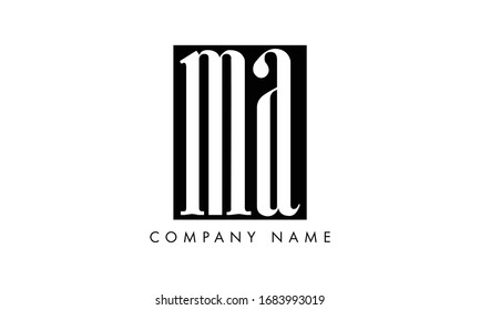 MA AM Letter Logo Design Template Vector
