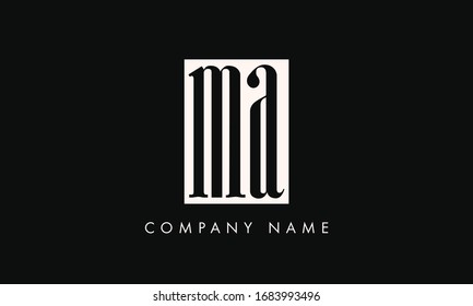 MA AM Letter Logo Design Template Vector
