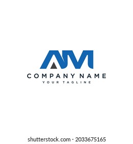AM or MA Letter Logo Design Template Vector