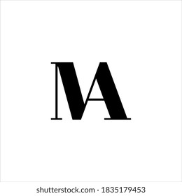 MA or AM letter logo design vector.