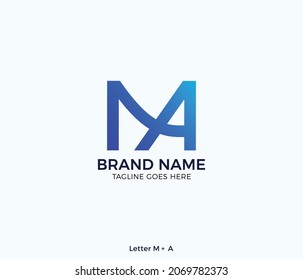  MA Letter Logo Design Vector Template.