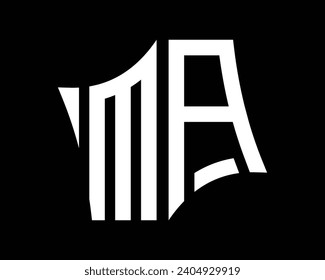 Diseño vectorial del logotipo de la letra MA