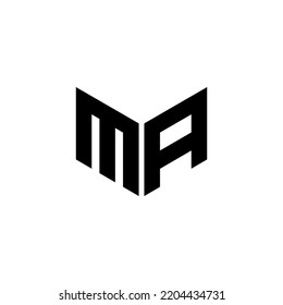 Diseño del logotipo de la letra MA con fondo blanco en el ilustrador. Logo vector, diseños de caligrafía para logotipo, afiche, invitación, etc.