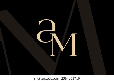 AM or MA letter logo icon design. Classic style luxury initials monogram.