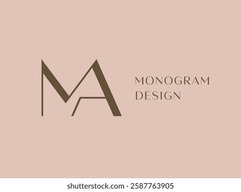 MA letter logo icon design. Classic style luxury initials monogram.