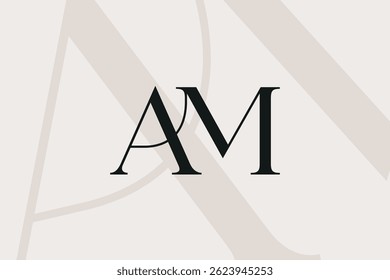 AM or MA letter logo icon design. Classic style luxury initials monogram.