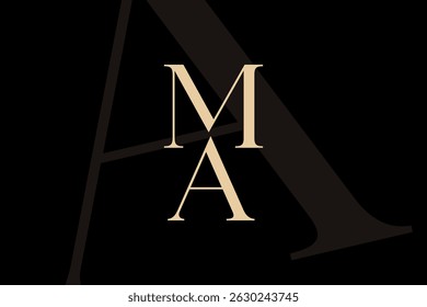 MA or AM letter logo icon design. Classic style luxury initials monogram.